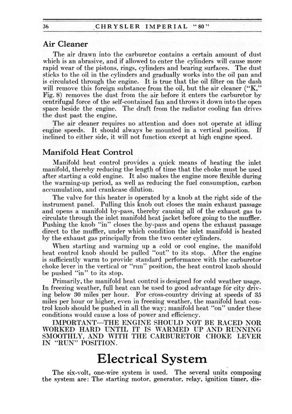 1926 Chrysler Imperial 80 Operators Manual Page 35